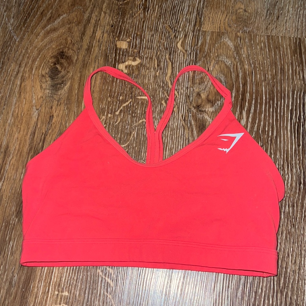 Gymshark v neck sports bra- coral